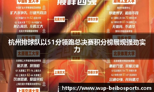 杭州排球队以51分领跑总决赛积分榜展现强劲实力